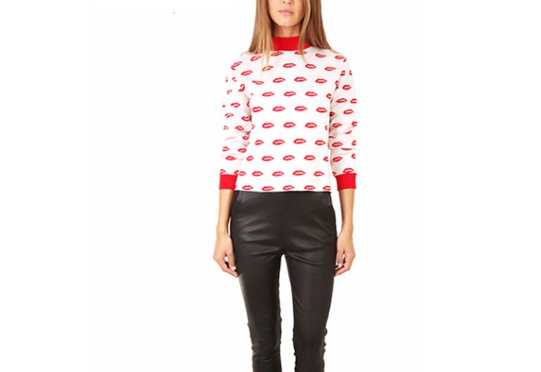 american Retro Cheryl Sweater with coated jeans