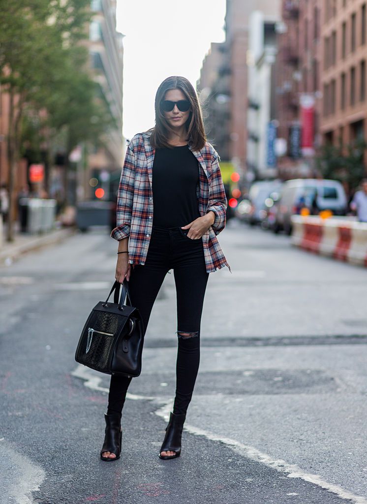Stradă style plaid and jeans