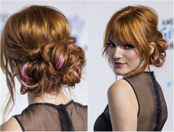 Bella Thorne with a formal updo