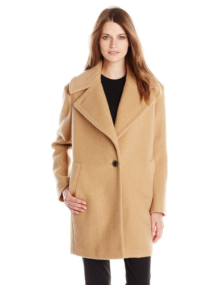 קנסי Women's Wool-Blend Cocoon Coat