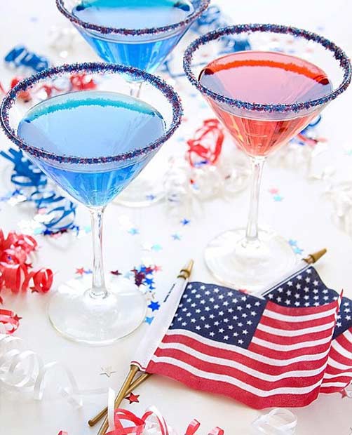 नीला and Red 4th of July Drinks