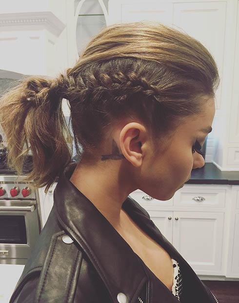 Yan Braid into a Ponytail Hairstyle for Mid Length Hair