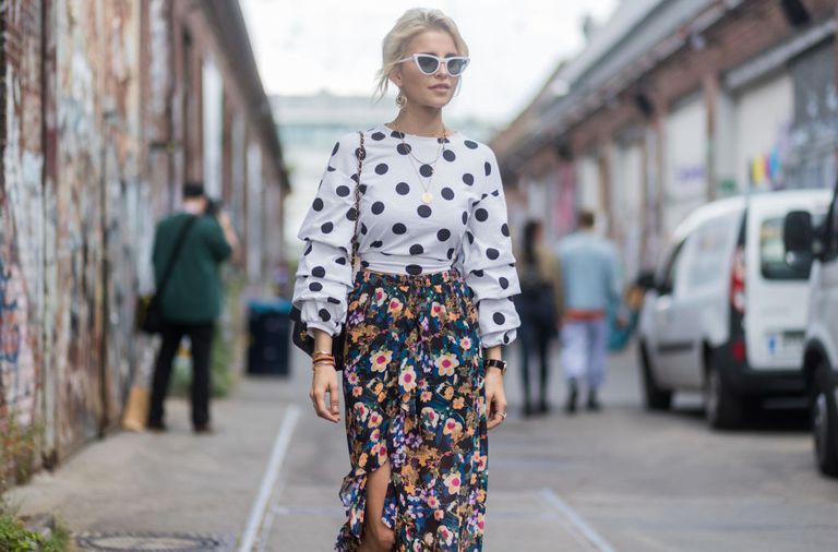 Polka dots and florals outfit