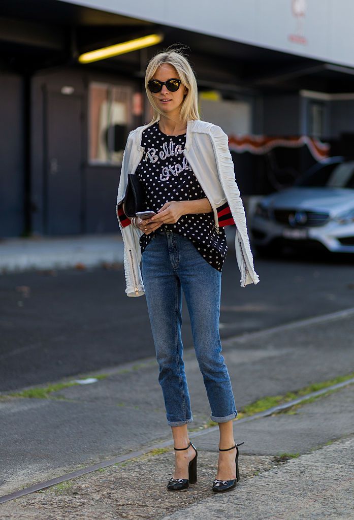 Ulica style jeans and polka dot shirt