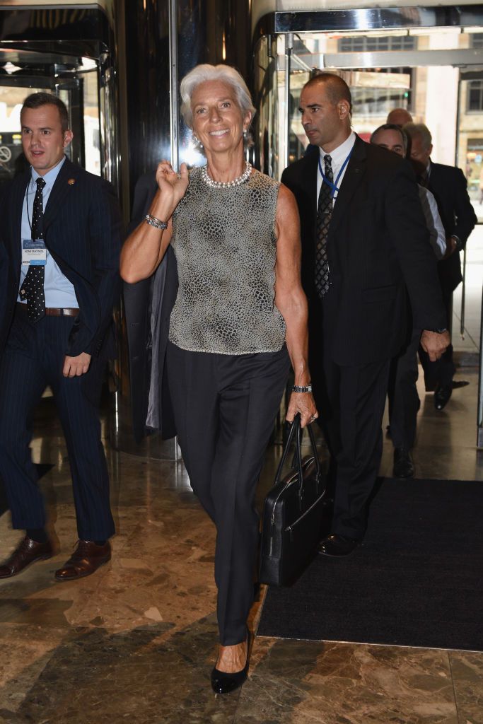 क्रिस्टीन Lagarde with a sophisticated bob