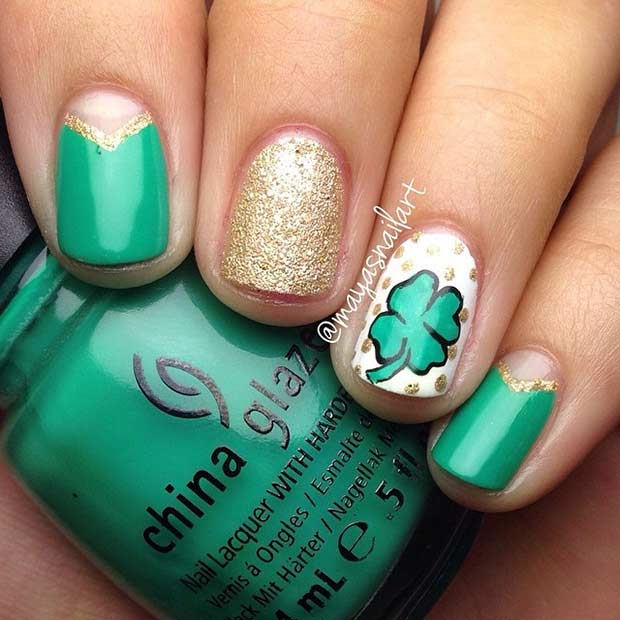 Drăguţ and Simple St Patrick's Day Nails
