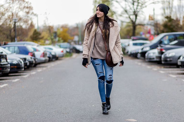 ถนน style jeans winter outfit