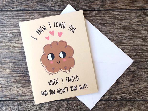 smiješno Fart Valentines Day Card