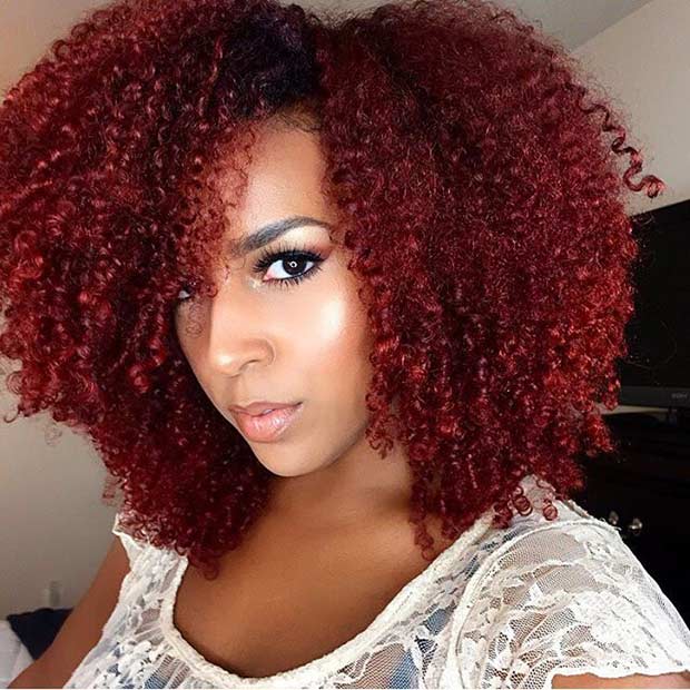 Дарк Red Natural Hair Look
