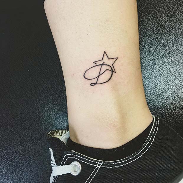 Stjärna and Initial Tattoo Idea