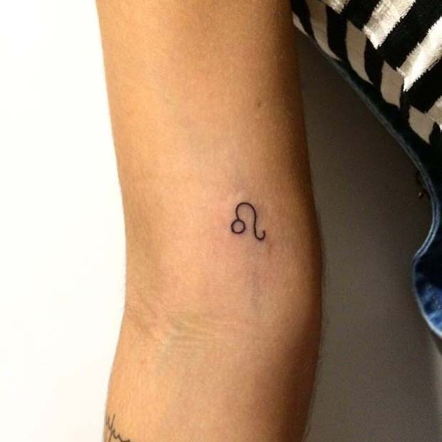 Лео Star Sign Small Tattoo Idea for Women