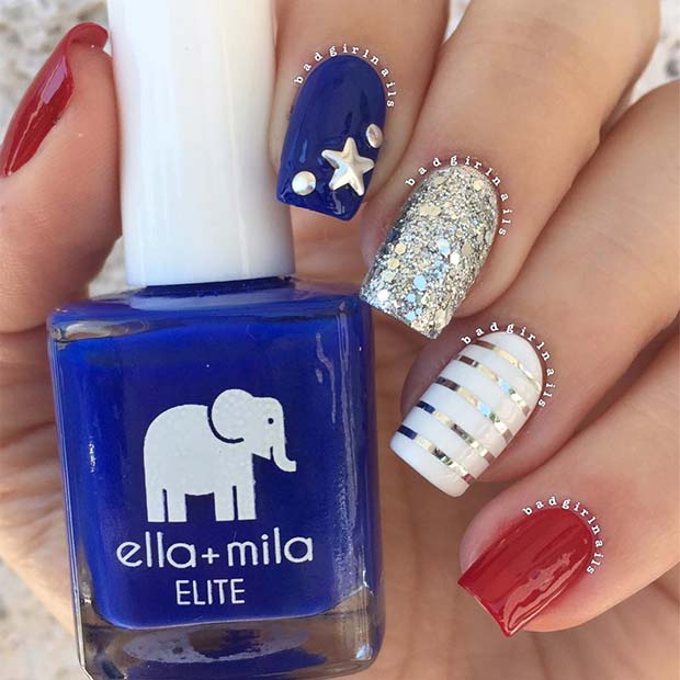 Glam 4th of July Nails 