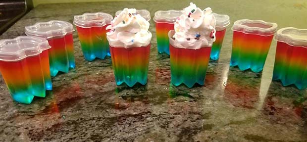 Vibrant Rainbow Jello Shots