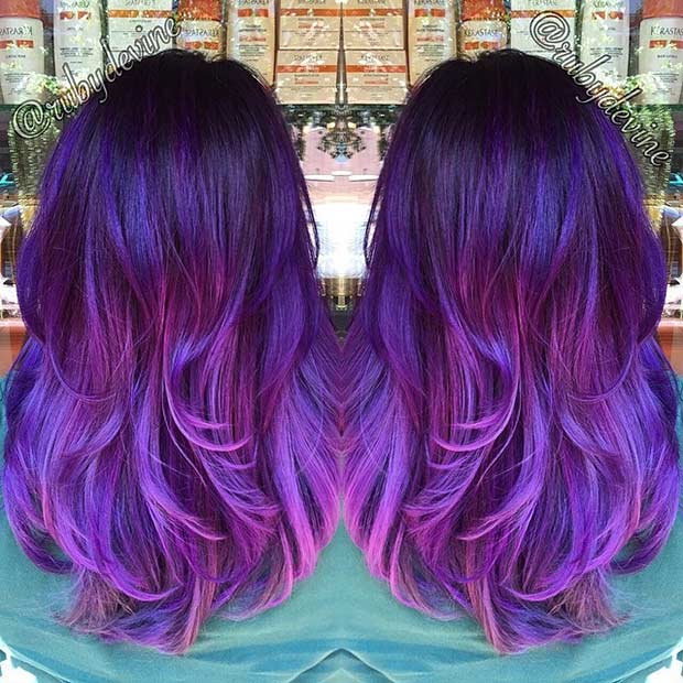 स्मोक्ड Purple and Lavender Hair