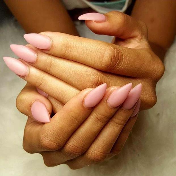 אֵלֶגַנטִי, Matte Pink Pointy Nails