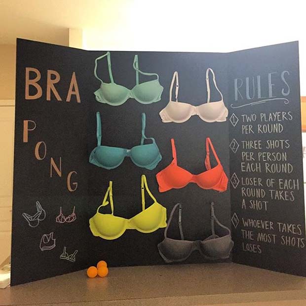 ब्रा Pong Bridal Shower Game Idea