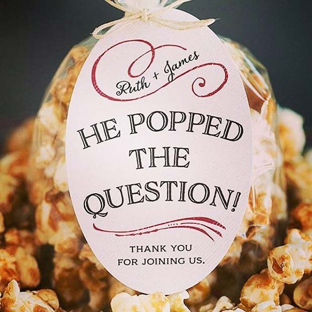 A pattogatott The Question Popcorn Prize Favor Idea For Bridal Shower