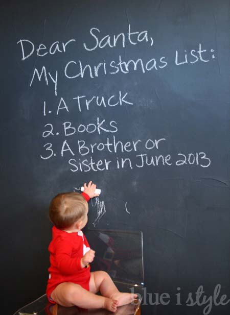 לוח Christmas List Sibling Pregnancy Announcement 