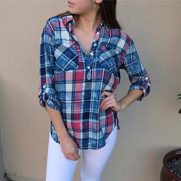 Flanel Shirt for Casual Summer Outfits 