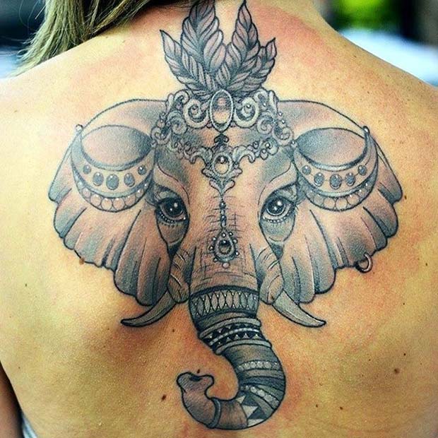 נוֹעָז Elephant Back Tattoo for Elephant Tattoo Ideas
