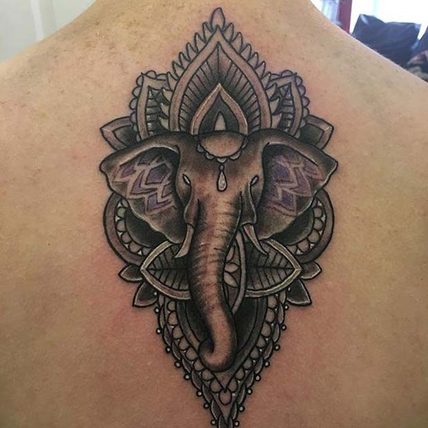 ช้าง Back Tattoo for Elephant Tattoo Ideas