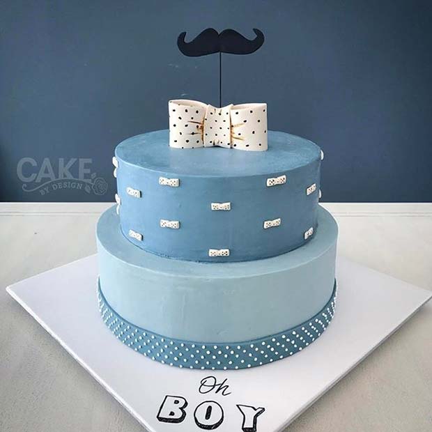 Mustasch Cake for Boy's Baby Shower