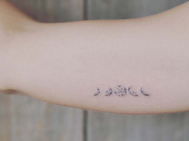 Mini Moon Phases for Tiny Tattoo Ideas