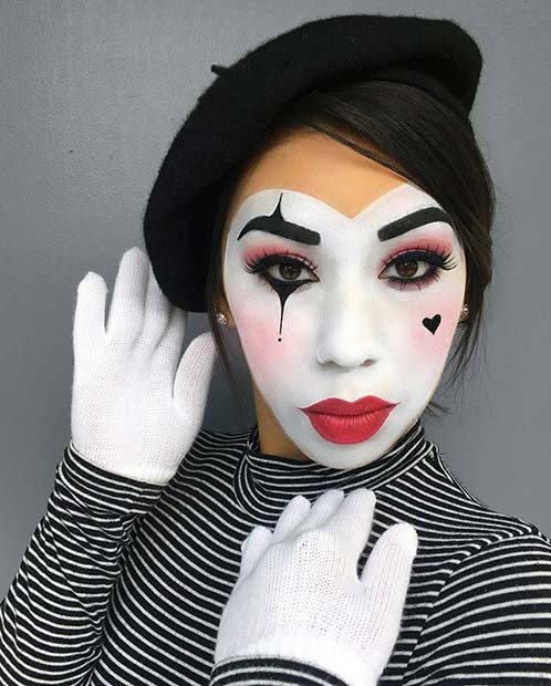 Aranyos Mime Makeup and Costume Idea for Women