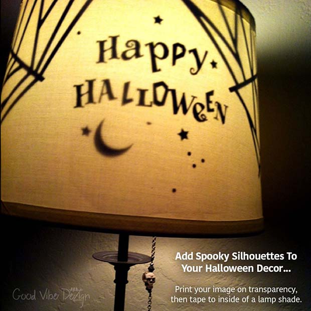 วันฮาโลวีน Lamp Silhouettes for DIY Halloween Decor 