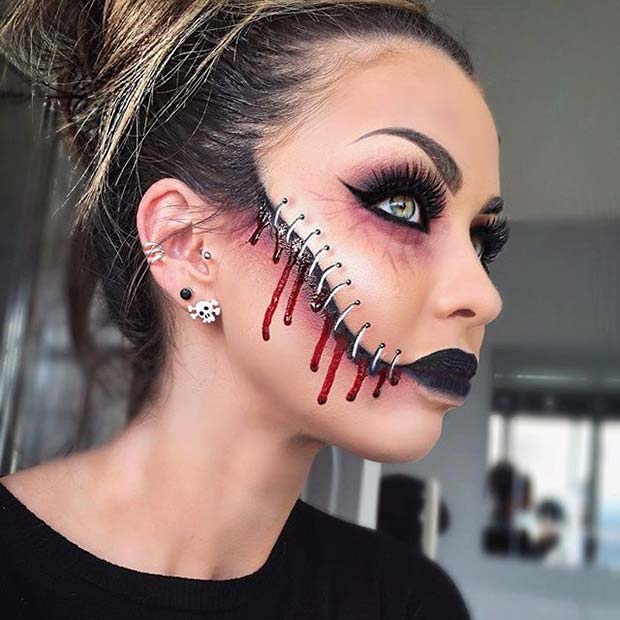 תפרים Makeup Idea Creepy Halloween Makeup Ideas 