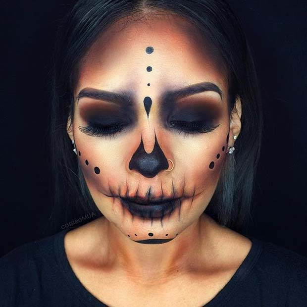 karanlık Skull for Creepy Halloween Makeup Ideas 