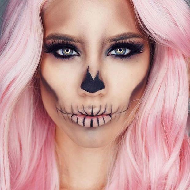सरल Halloween Skull for Creepy Halloween Makeup Ideas 