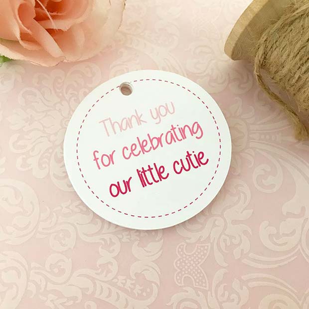 धन्यवाद Gift Tags for Girls Baby Showers