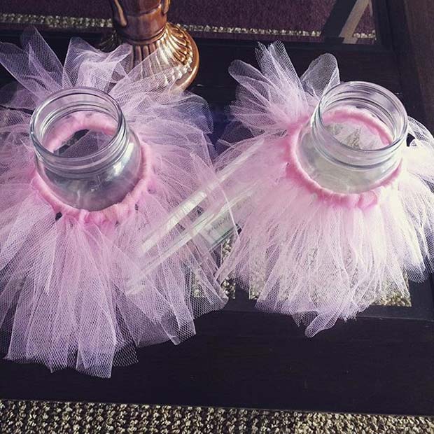 Rosa Tutu Jar Idea for Girls Baby Shower