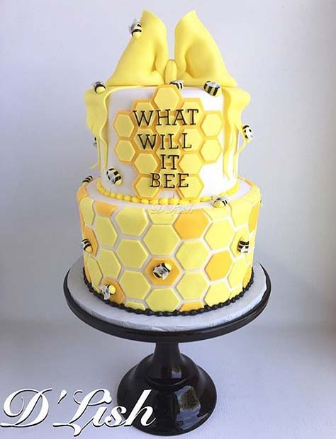 Söt What Will It Bee Gender Reveal Cake