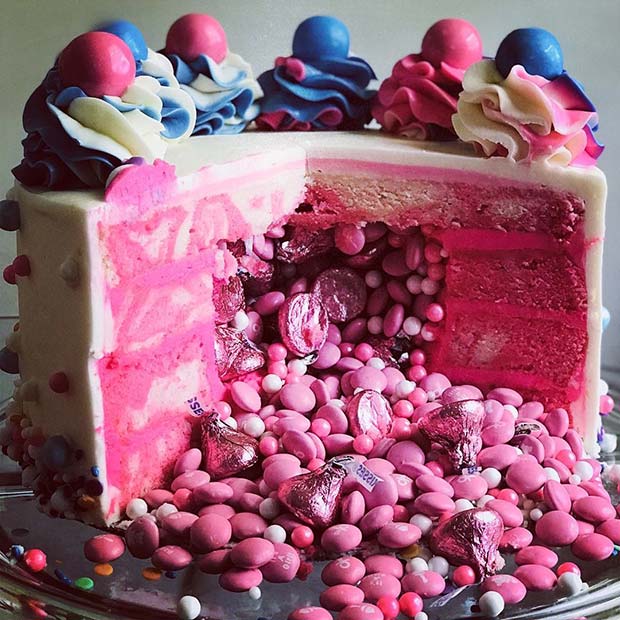 Gen Reveal Cake Idea with Candy