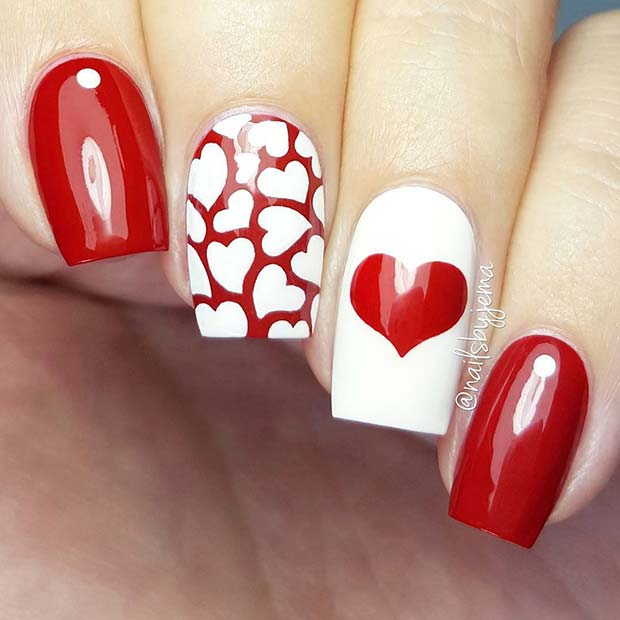 Valentin's Day Heart Nails