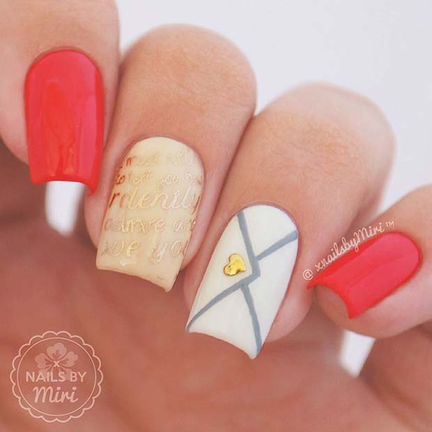 Валентине's Letter Nails