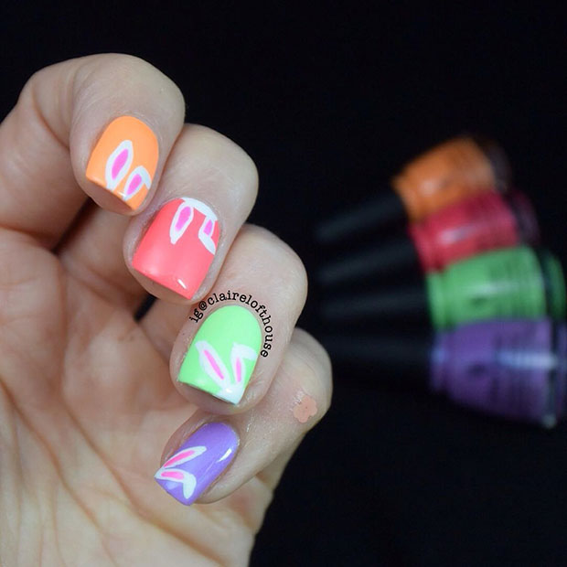 Fényes and Colorful Easter Nail Art Design