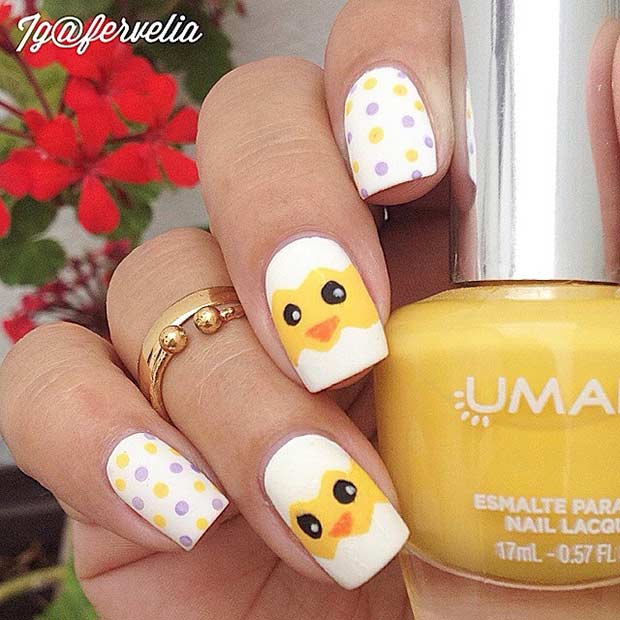 Simplu and Easy Easter Chick Nails