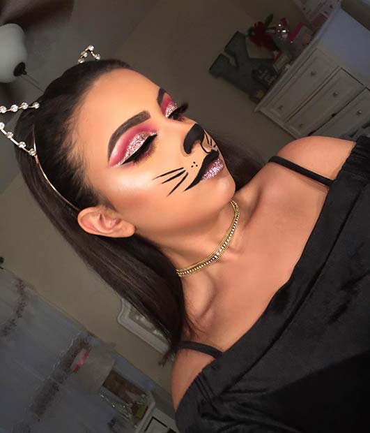 Prilično Halloween Cat Makeup