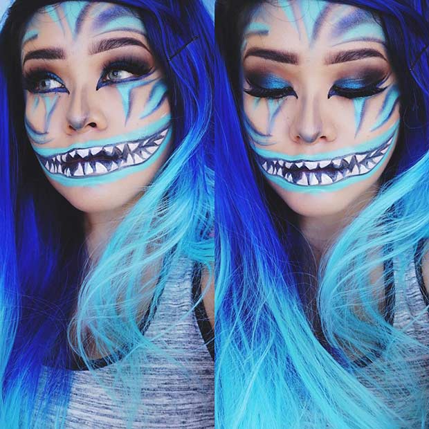Cheshire Cat Halloween Makeup Look