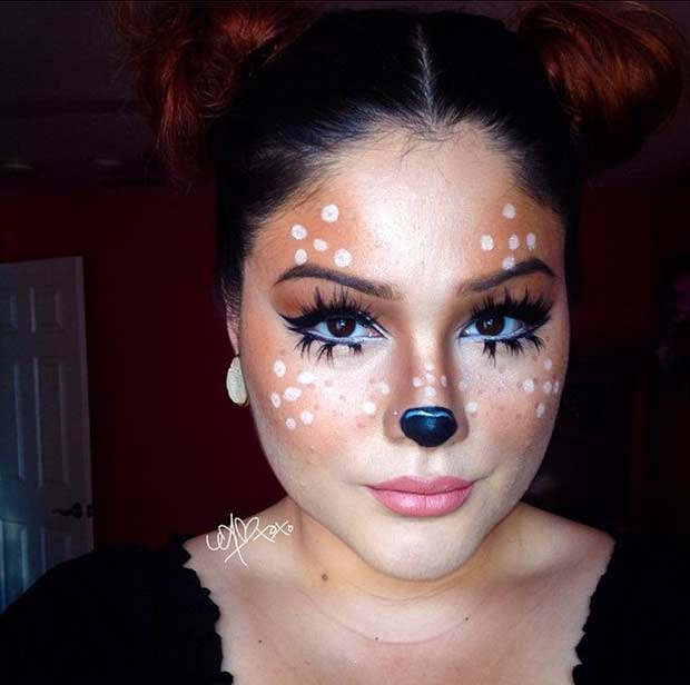 Söt Deer Makeup Look for Halloween