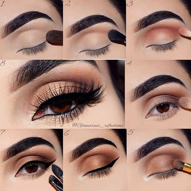 भूरा and Gold Smokey Eye Tutorial for Brown Eyes