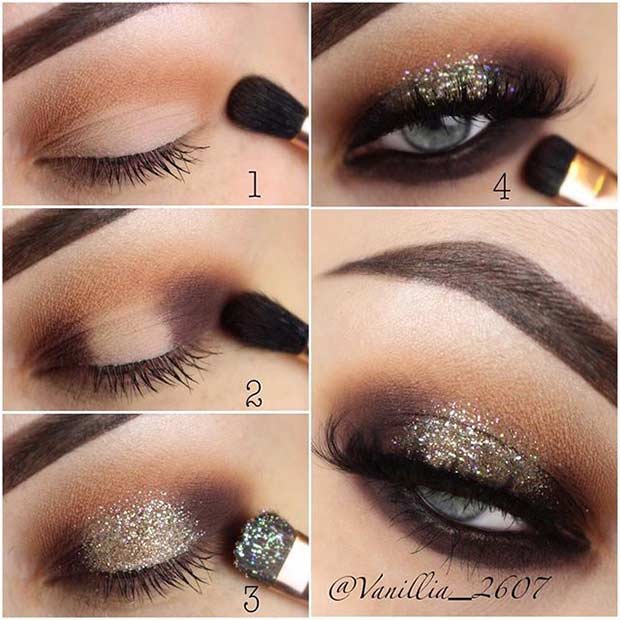 पार्टी Step by Step Makeup Tutorial for Eyes