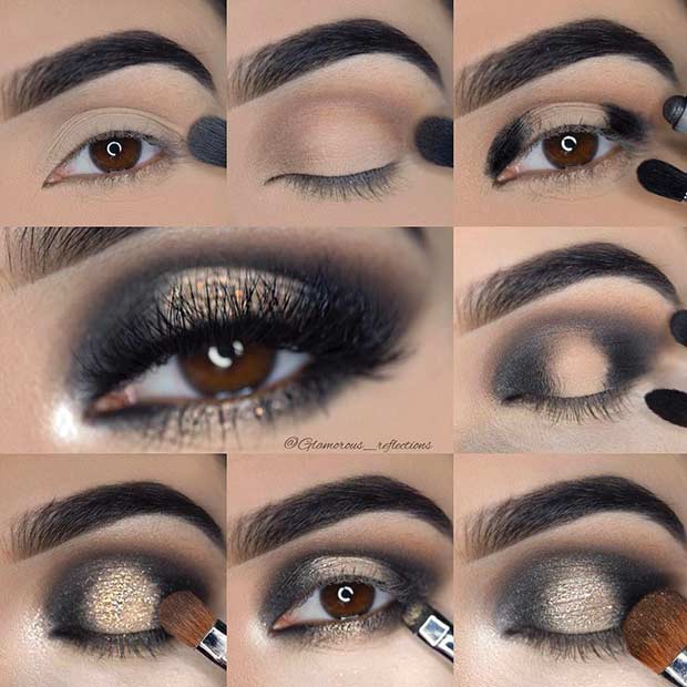 Fekete Smokey Eye Tutorial with a Pop of Gold