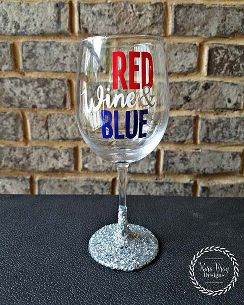Röd Wine and Blue Glasses for 4th of July Party Ideas 