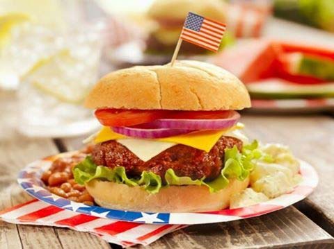 4:e of July BBQ Burger for 4th of July Party Ideas 