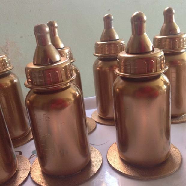 Arany Baby Bottle Trophy Prize Idea for Baby Shower