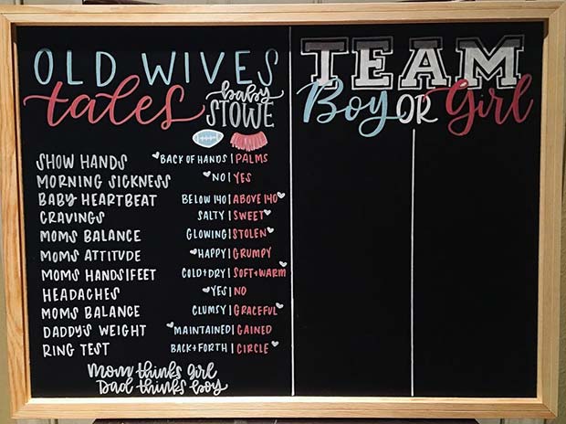 पुराना Wives Tales Baby Shower Game Idea